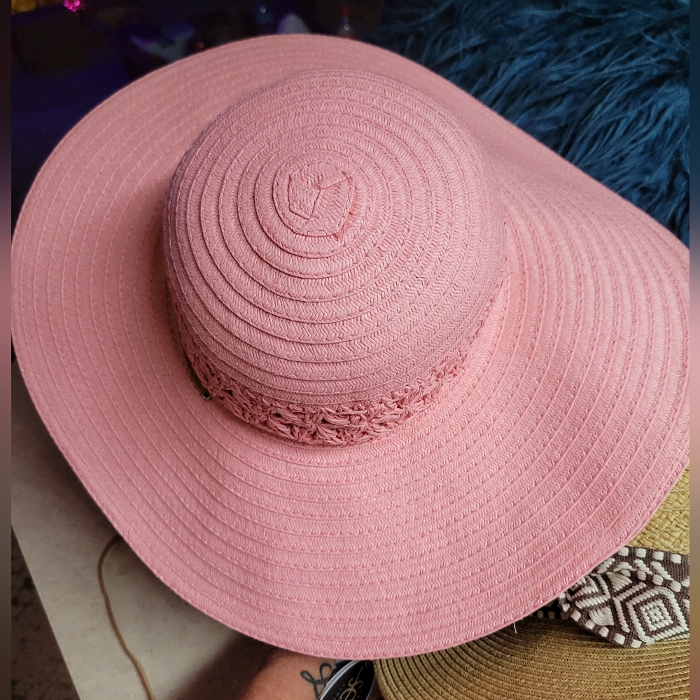 Cappelli sunhat with drawstring adjustable-salmon pink - Picture 3 of 6